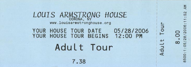 Louis Armstrong House Ticket