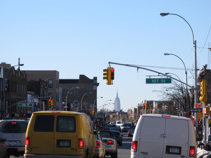 Empire State Building From 107th Street and Northern Boulevard, Corona, Queens