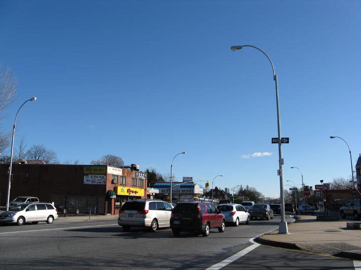 Looking East Down Northern Boulevard From Sanford Avenue, Auburndale, Flushing, Queens
