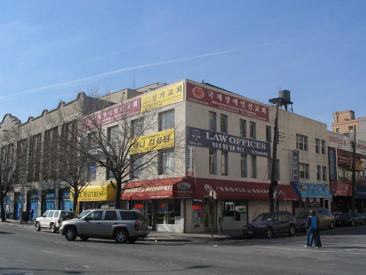 Farrington Street and Northern Boulevard, NW Corner, Flushing Greens, Flushing, Queens