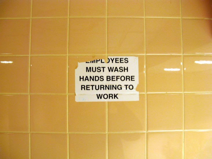 Employees Must Wash Hands, Bathroom, King Yum, 181-08 Union Turnpike, Flushing, Queens