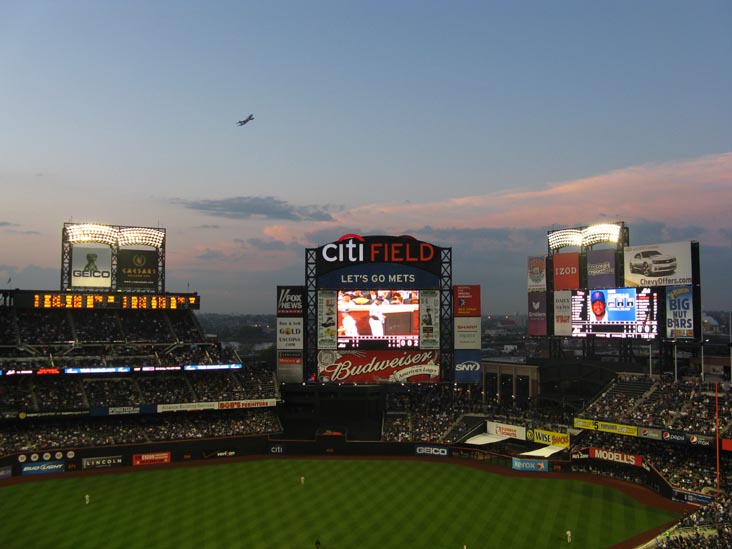 Plane Taking Off Over Citi Field, New York Mets vs. Philadelphia Phillies, Citi Field, Flushing Meadows Corona Park, Queens, May 7, 2009
