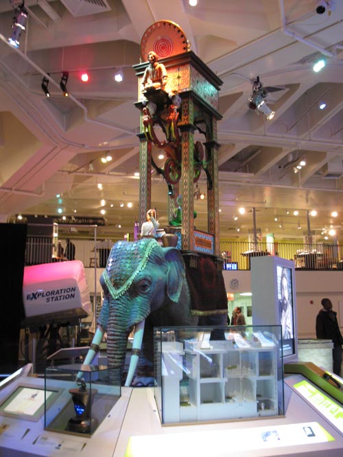 Elephant Clock, 1001 Inventions Exhibit, Central Pavilion, New York Hall of Science, 47-01 111th Street, Flushing Meadows Corona Park, Queens