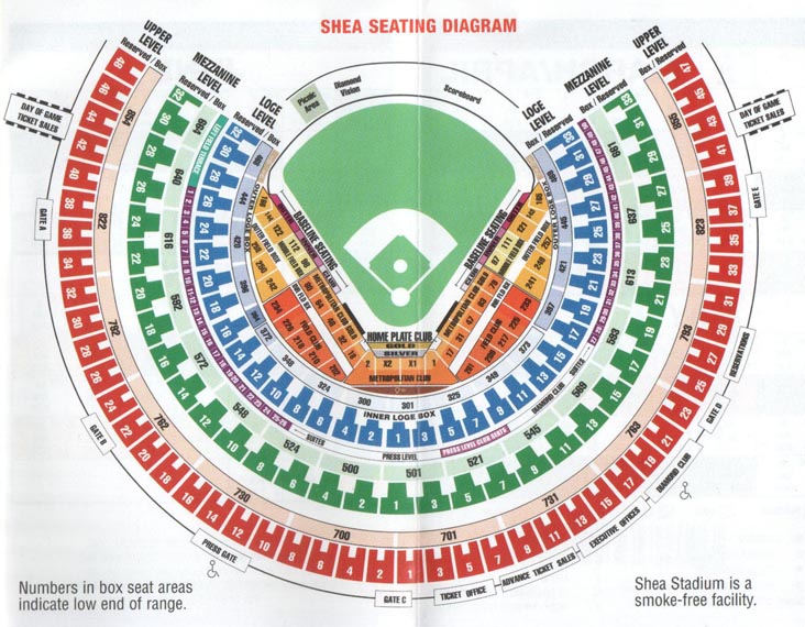Seating Diagram, Mets 2008 Schedule