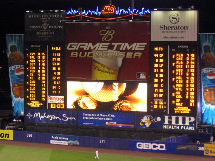 Scoreboard, Shea Stadium, Flushing Meadows Corona Park, Queens, September 10, 2004