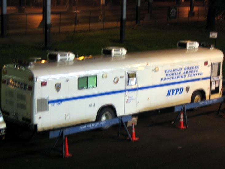 Transit Bureau Mobile Arrest Processing Center, Shea Stadium, Flushing Meadows Corona Park, Queens, September 10, 2004