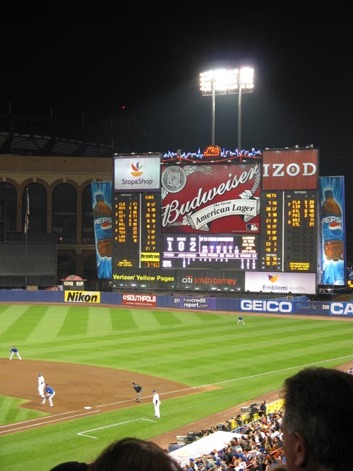 Scoreboard, New York Mets vs. Chicago Cubs, Shea Stadium, Flushing Meadows Corona Park, Queens, September 22, 2008