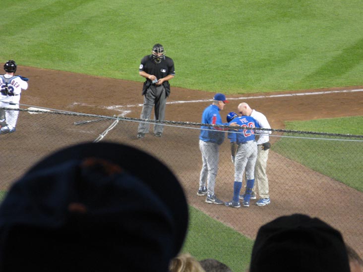 Felix Pie Injury, New York Mets vs. Chicago Cubs, Shea Stadium, Flushing Meadows Corona Park, Queens, September 22, 2008
