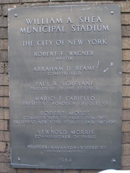 Commemorative Plaque, Shea Stadium, Flushing Meadows Corona Park, Queens