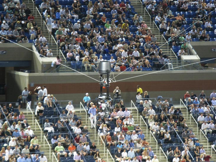 Skycam, Andy Roddick-Michael Russell Match, Arthur Ashe Stadium, US Open Night Session, Flushing Meadows Corona Park, Queens, August 31, 2011