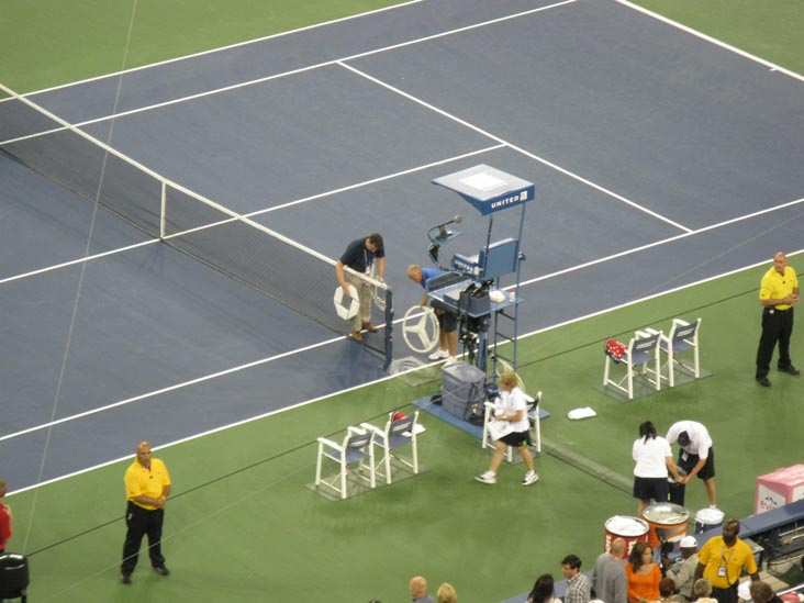 Corporate Logo Changeover, US Open Night Session, Flushing Meadows Corona Park, Queens, August 31, 2011