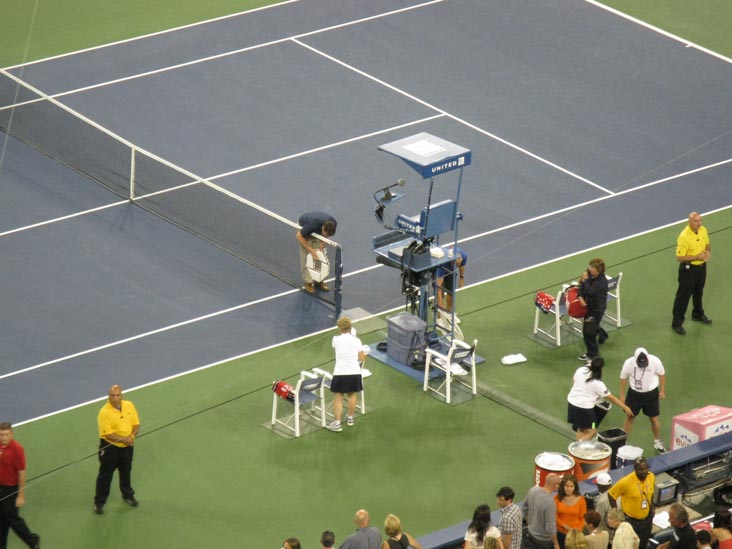 Corporate Logo Changeover, US Open Night Session, Flushing Meadows Corona Park, Queens, August 31, 2011