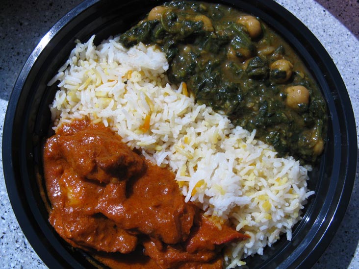 New Delhi Spice Spinach with Chickpeas, Basmati Rice, and Chicken, US Open Day Session, Flushing Meadows Corona Park, Queens, September 2, 2009