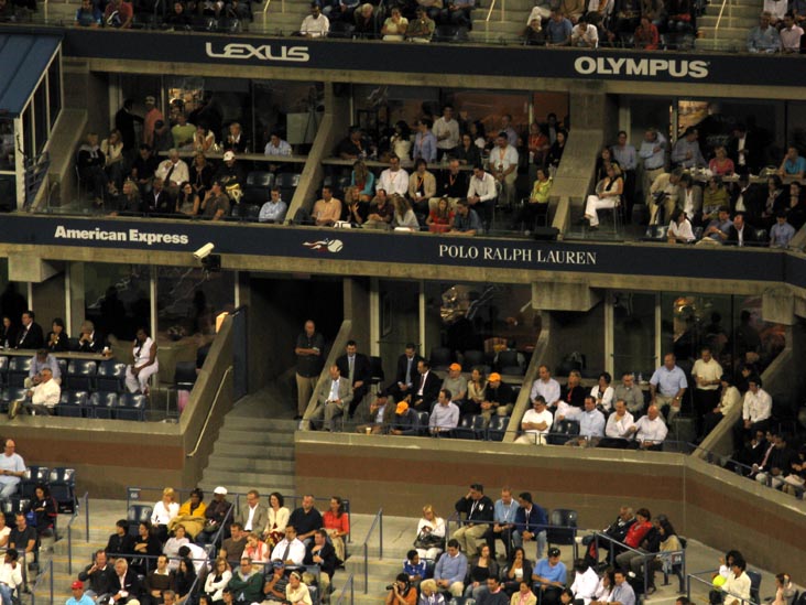 Luxury Boxes, Andy Roddick vs. Marc Gicquel, US Open Night Session, Arthur Ashe Stadium, Flushing Meadows Corona Park, Queens, September 3, 2009