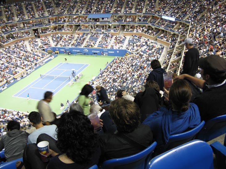 Andy Roddick vs. Marc Gicquel, View From Section 325, US Open Night Session, Arthur Ashe Stadium, Flushing Meadows Corona Park, Queens, September 3, 2009
