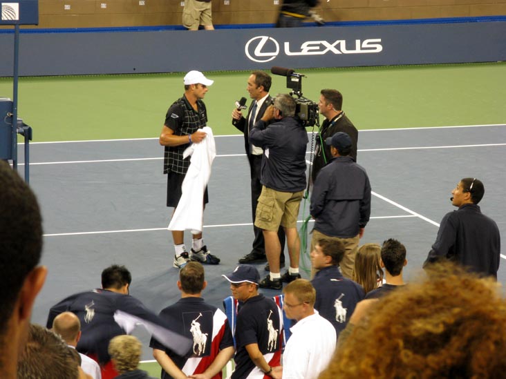Andy Roddick Interview After Win Over Marc Gicquel, US Open Night Session, Arthur Ashe Stadium, Flushing Meadows Corona Park, Queens, September 3, 2009