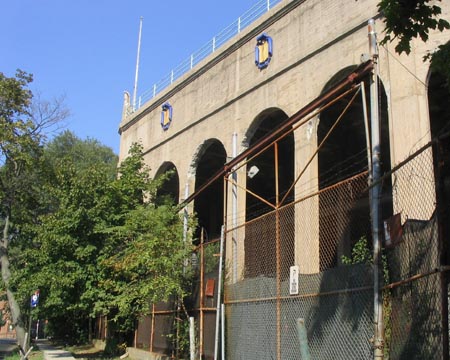 Stadium, West Side Tennis Club, View from 69th Avenue and Dartmouth Street, Forest Hills, Queens