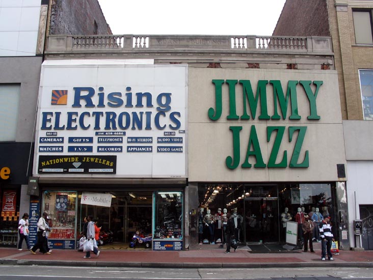 Grant Building, Rising Electronics, 162-15 and Jimmy Jazz, 162-17 Jamaica Avenue, Jamaica, Queens
