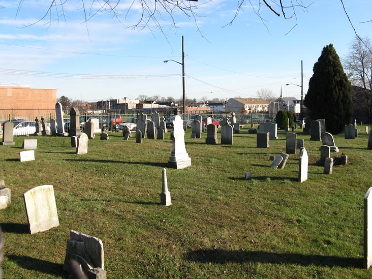 St. Monica Cemetery, 160th Street and Liberty Avenue, SW Corner, York College, Jamaica, Queens