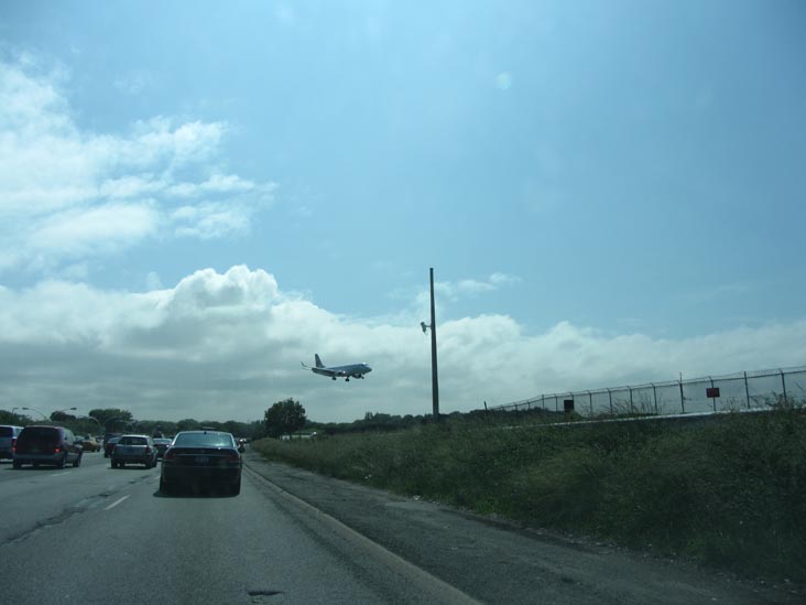 Plane Landing Over Grand Central Parkway at LaGuardia Airport, Queens, New York, May 25, 2012