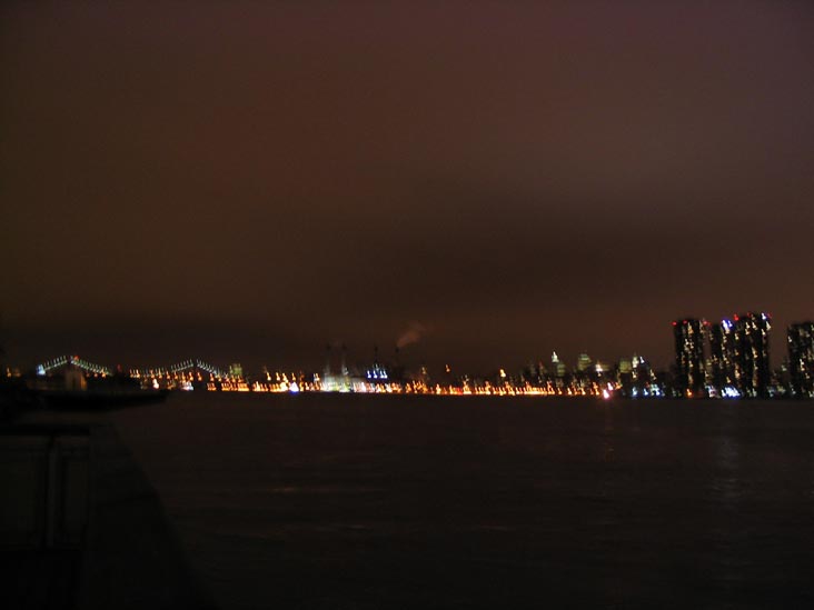 View South Toward the Williamsburg Bridge From Gantry Plaza State Park, Hunters Point, Long Island City, Queens, January 26, 2004