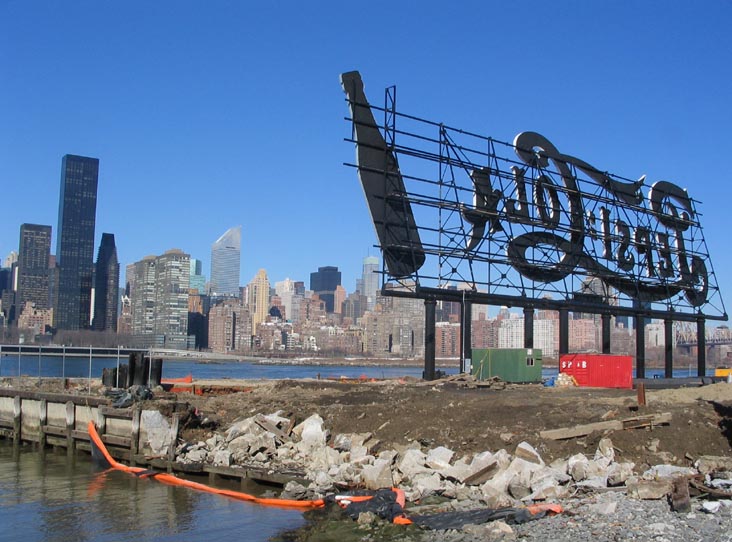 Pepsi-Cola Sign From Gantry Plaza State Park, Hunters Point, Long Island City, Queens, February 5, 2005
