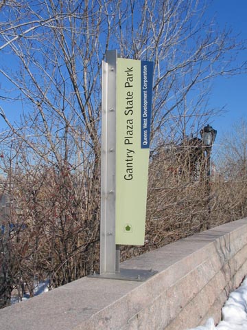 Gantry Plaza State Park Sign, Hunters Point, Long Island City, Queens, February 5, 2005