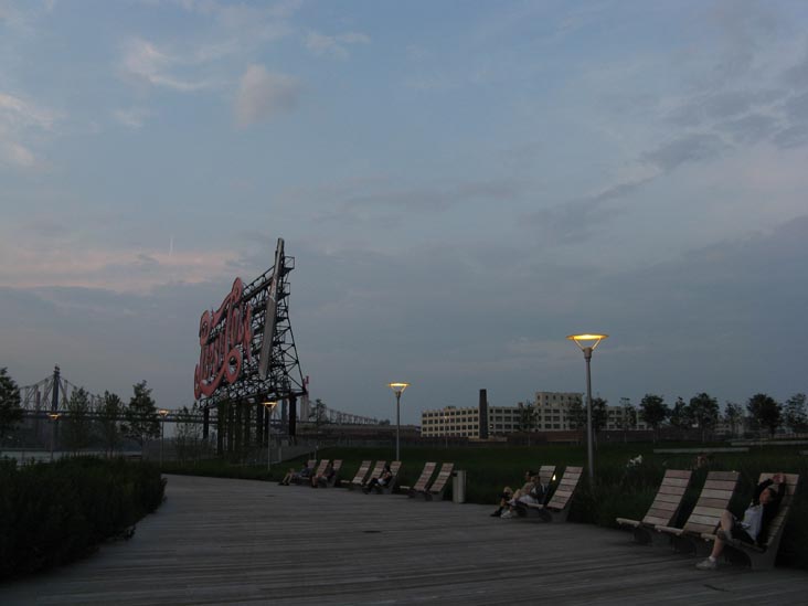 Queensboro Bridge and Pepsi-Cola Sign From North Recreation and Interpretive Area, Gantry Plaza State Park, Hunters Point, Long Island City, Queens, July 28, 2009