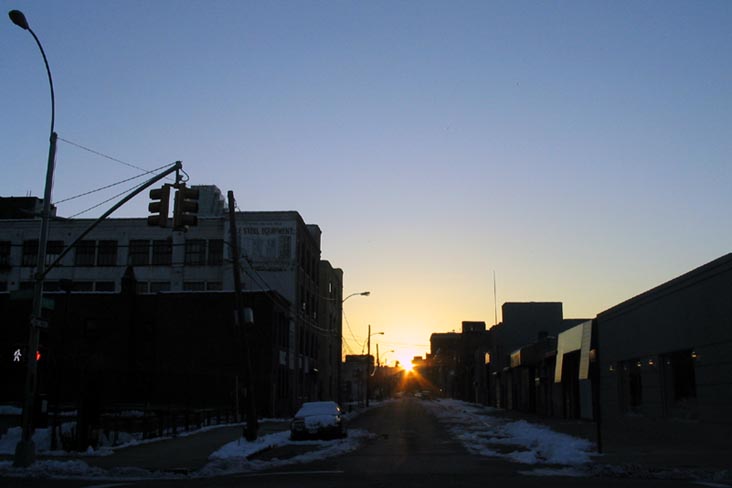 Looking East Down 46th Avenue From Vernon Boulevard, Hunters Point-Henge, Hunters Point, Long Island City, Queens, February 24, 2008, 6:53 a.m.