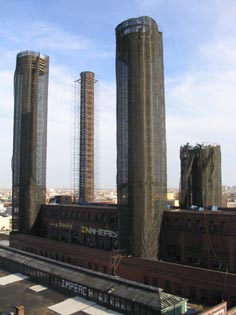 Schwartz Chemical Company Building Smokestacks, April 26, 2005