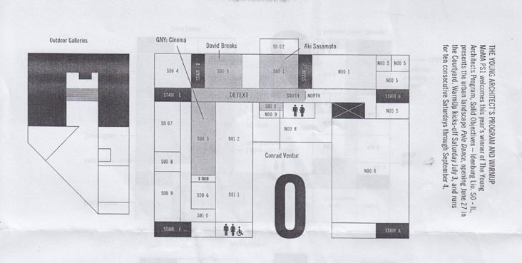 Floor Plan, Greater New York 2010 Show, P.S. 1, 22-25 Jackson Avenue, Long Island City, Queens