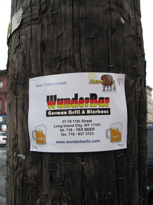 WunderBar Flier, 50th Avenue and Vernon Boulevard, Hunters Point, Long Island City, Queens, April 6, 2009