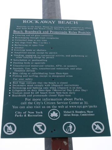Beach, Boardwalk and Promenade Rules, Rockaway Beach, The Rockaways, Queens