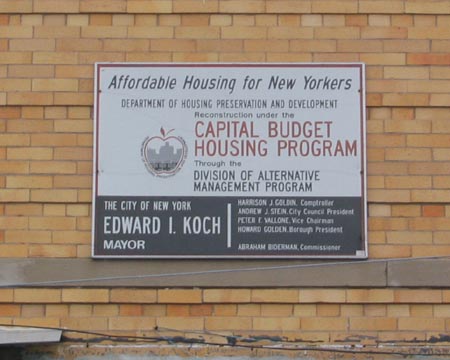 Affordable Housing Sign off of Rockaway Beach Boulevard on 88th Street, The Rockaways, Queens