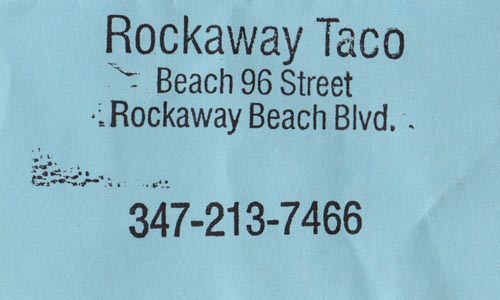 Menu, Rockaway Taco, 95-19 Rockaway Beach Boulevard, Seaside, The Rockaways, Queens
