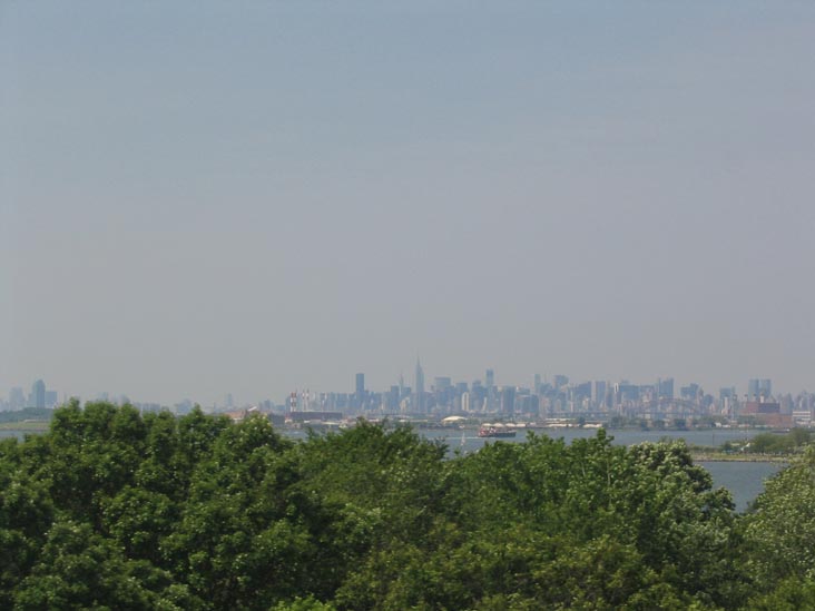 Manhattan Skyline From The Bronx-Whitestone Bridge, Ferry Point Park Below
