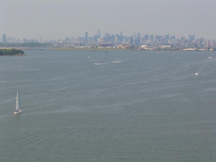 East River and Manhattan Skyline From The Bronx-Whitestone Bridge