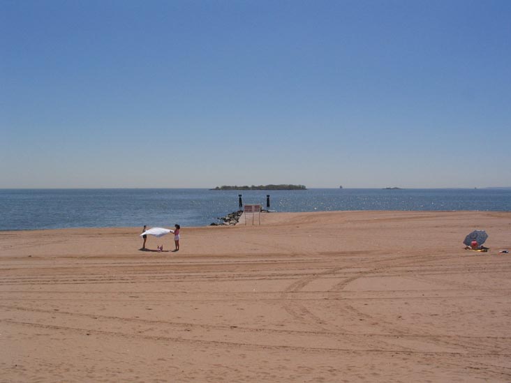 Hoffman and Swinburne Islands From South Beach, FDR Boardwalk and Beach, Staten Island