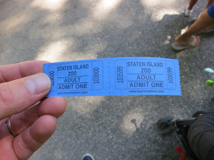 Tickets, Staten Island Zoo, Staten Island, June 23, 2013