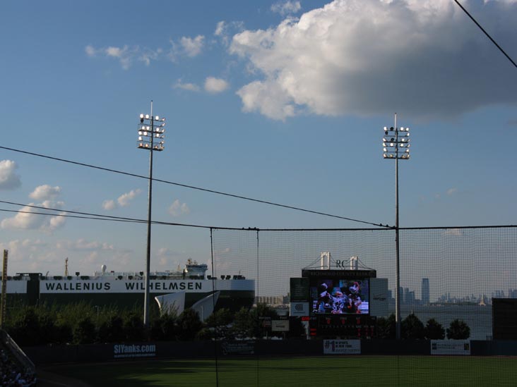 Freighter Passing Behind Richmond County Bank Ballpark at St. George, Staten Island, July 18, 2009