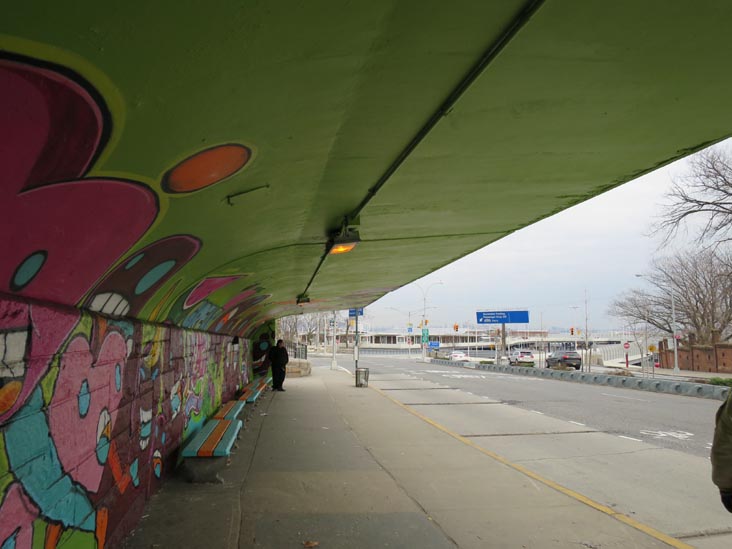 Bus Shelter, Barrett Triangle, St. George, Staten Island, January 20, 2014