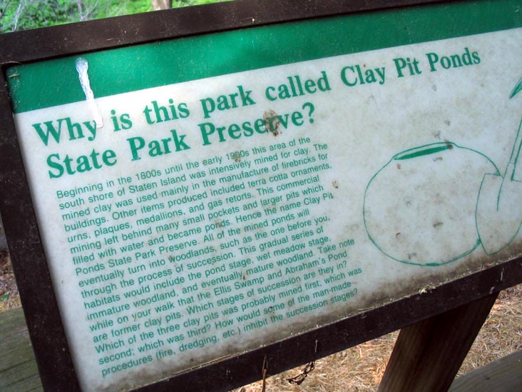 Interpretive Sign, Abraham's Pond Foot Trail, Clay Pit Ponds State Park Preserve, Charleston, Staten Island