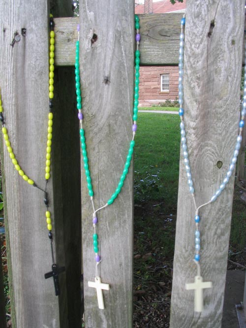 Mysterious Rosary Beads on the Fence of the Caretaker's House, Mount Loretto Unique Area, Staten Island