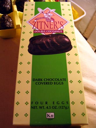Zitner's Double Cocoanut Dark Chocolate Covered Eggs