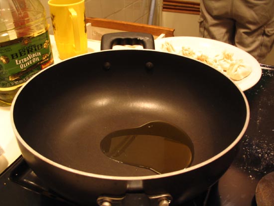 Pork Dumplings: Oil In The Pan