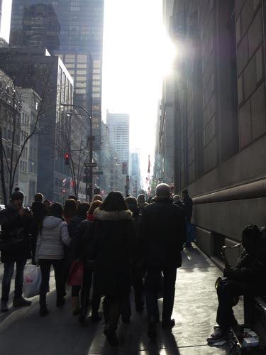 Fifth Avenue at 54th Street, Midtown Manhattan, December 31, 2012, 1:56 p.m.
