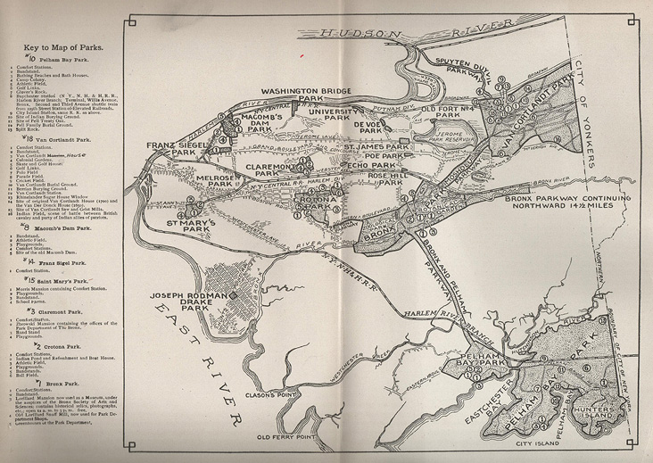 1914 Bronx Parks Map