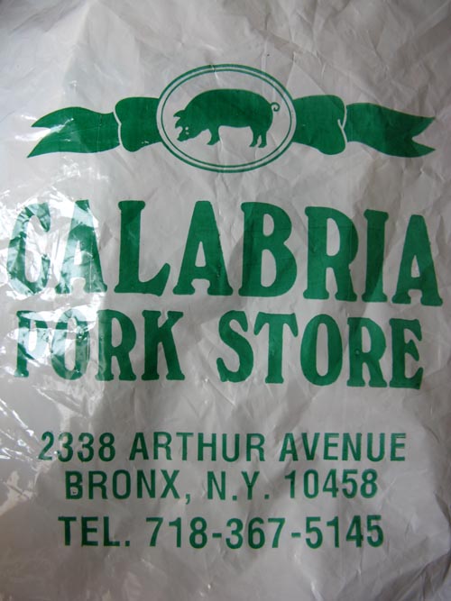 Bag From From Calabria Pork Store, 2338 Arthur Avenue, Belmont, The Bronx