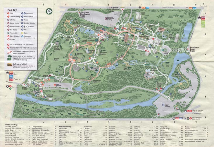 Map, Bronx Zoo, Bronx Park, The Bronx