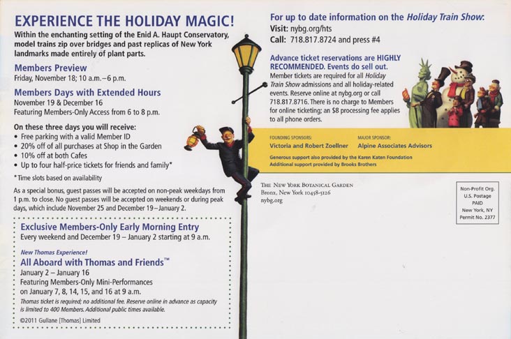 New York Botanical Garden Holiday Train Show Postcard